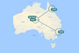 Wyprawa Australia 8 dni Mapa - Sydney - Uluru - Cairns