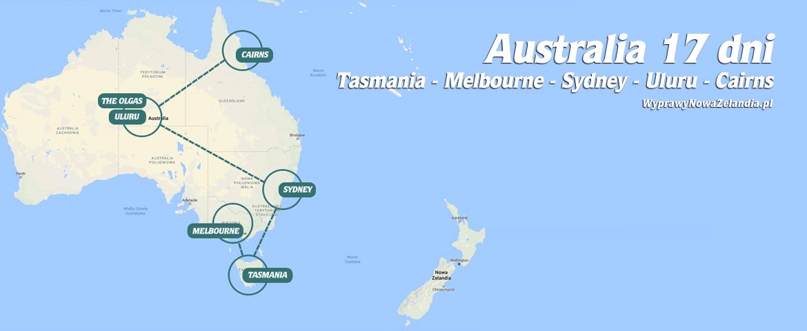Mapa - Wyprawy Australia 17 dni Baner